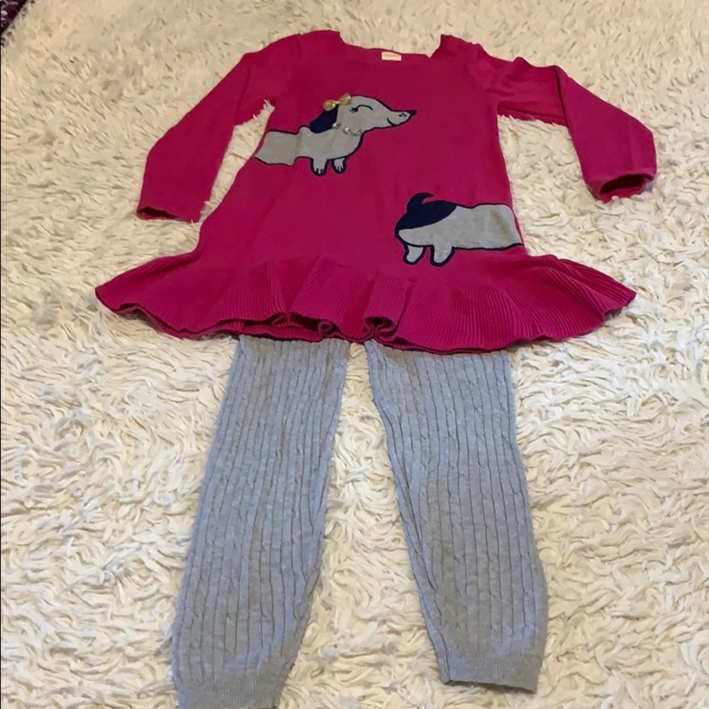 Gymboree girls sweater and sweater leggings set